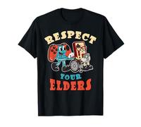Retro Gaming Funny Gamer 80s Controller Respect Your Elders T-Shirt
