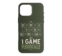 Rétro Gaming Humour Player Tableau périodique Blague Coque pour iPhone 16 Pro Max