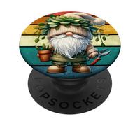 Retro Gardening Summer Gnome Dad For Mom And Funny Gardener PopSockets PopGrip Adhésif