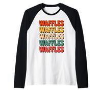 Retro Gaufres Pancakes Gaufre Petit Déjeuner Manche Raglan