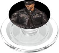 Retro Gay Daddy Cuir Biker Gay Biker - Ours Barbu Gay Pride PopSockets PopGrip pour MagSafe