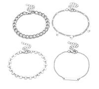 Rétro Géométrique Métal Paillettes Perle Pendentif Bijoux Personnalité Multicouche Chaîne Bracelet Femme Bijoux Mode, Émail