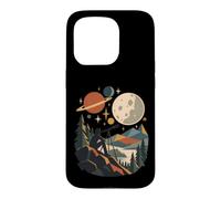 Rétro Géométrique Télescope Astronomie Amateur Coque pour iPhone 15 Pro