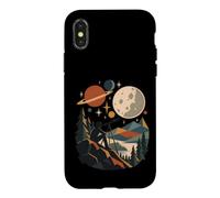 Rétro Géométrique Télescope Astronomie Amateur Coque pour iPhone X/XS
