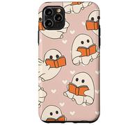 Retro Ghost Reading Books Cute Groovy Spooky Beige Orange Coque pour iPhone 11 Pro Max