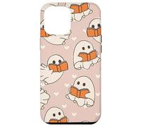 Retro Ghost Reading Books Cute Groovy Spooky Beige Orange Coque pour iPhone 12 Pro Max