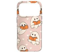 Retro Ghost Reading Books Cute Groovy Spooky Beige Orange Coque pour iPhone 17 Pro