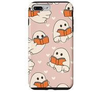 Retro Ghost Reading Books Cute Groovy Spooky Beige Orange Coque pour iPhone 7 Plus/8 Plus