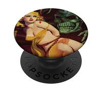 Rétro Girl Bondage Tête de Mort Faucheuse Pin-Up PopSockets PopGrip Interchangeable