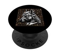 Retro God Anubis Hiéroglyphes Anubis PopSockets PopGrip Adhésif