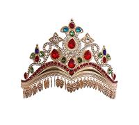 Retro Gold Color Crystal Bridal Crown Rhingestone Pageant Prom Diadem Bride Bride Band Banding Accessoires de cheveux Gift