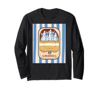 Retro Graphic Sardines Tinned Fish for Men and Women Manche Longue