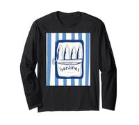 Retro Graphic Sardines Tinned Fish for Men and Women Manche Longue