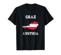 Retro Graz Drapeau Autriche Vieilli T-Shirt