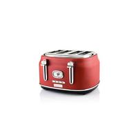 - Retro - Grille pain 4 fentes - Avec grille chauffante - Rouge
