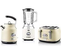 - Retro - Grille pain 4 fentes + Bouilloire 1,7 L - Blender - Blanc