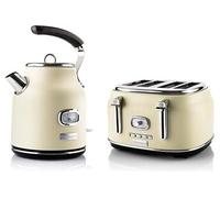 - Retro - Grille pain 4 fentes + Bouilloire - Blanc