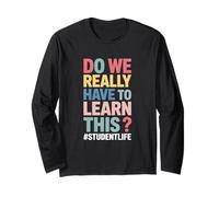 Retro Groovy Back to School Student Vibes Vintage Style Manche Longue