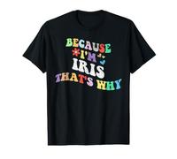Retro Groovy Because Ims Thats Why Funny Custom Name T-Shirt Graphique avec Valeur
