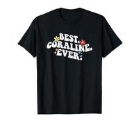 Rétro Groovy Best Coraline Ever Prénom Fête des Mères Fille T-Shirt