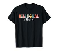 Retro Groovy Bilingue Teacher Back to School T-Shirt