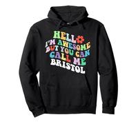 Retro Groovy Bonjour, je suis génial mais tu peux m'appeler Bristol Sweat à Capuche