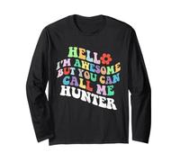 Retro Groovy Bonjour, Je suis génial mais tu Peux m'appeler Hunter Manche Longue