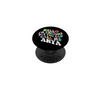 Retro Groovy Bonjour, Je suis géniale mais tu Peux m'appeler Anya PopSockets PopGrip Adhésif
