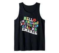 Retro Groovy Bonjour, Je suis géniale mais tu Peux m'appeler Emerie Débardeur