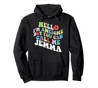Retro Groovy Bonjour, je suis géniale mais tu peux m'appeler Jemma Sweat à Capuche