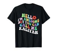 Retro Groovy Bonjour, je suis géniale mais tu peux m'appeler Kaliyah T-Shirt