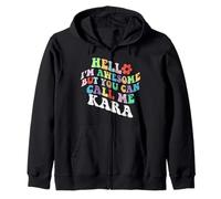 Retro Groovy Bonjour, Je suis géniale mais tu Peux m'appeler Kara Sweat à Capuche