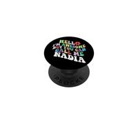 Retro Groovy Bonjour, Je suis géniale mais tu Peux m'appeler Nadia PopSockets PopGrip Adhésif