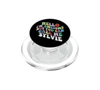Retro Groovy Bonjour, Je suis géniale mais tu Peux m'appeler Sylvie PopSockets PopGrip pour MagSafe