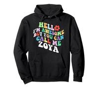 Retro Groovy Bonjour, je suis géniale mais tu peux m'appeler Zoya Sweat à Capuche