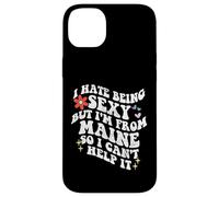 Retro Groovy déteste être Sexy mais Je Viens de Maine State Girl Coque pour iPhone 14 Plus