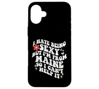 Retro Groovy déteste être Sexy mais Je Viens de Maine State Girl Coque pour iPhone 16 Plus