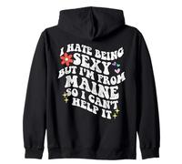 Retro Groovy déteste être Sexy mais Je Viens de Maine State Girl Sweat à Capuche