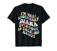 Rétro Groovy Diana Prénom Personnel Drôle Fête des Mères T-Shirt