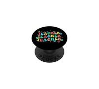Rétro Groovy Enseignant Fleurs De Retour À L'école Premier Jour De PopSockets PopGrip Adhésif