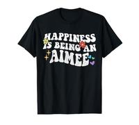 Retro Groovy Happiness est Une Aimee T-Shirt Graphique avec Valeur