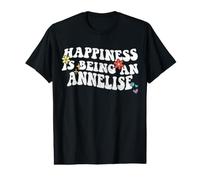 Retro Groovy Happiness est Une Annelise T-Shirt Graphique avec Valeur