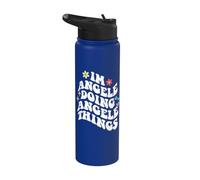 Retro Groovy Im Angele Doing Angele Things Funny Mother's Stainless Steel Insulated Water Bottle