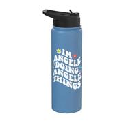 Retro Groovy Im Angele Doing Angele Things Funny Mother's Stainless Steel Insulated Water Bottle