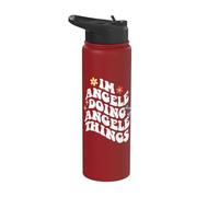 Retro Groovy Im Angele Doing Angele Things Funny Mother's Stainless Steel Insulated Water Bottle