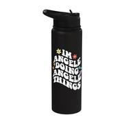 Retro Groovy Im Angele Doing Angele Things Funny Mother's Stainless Steel Insulated Water Bottle