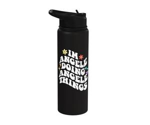 Retro Groovy Im Angele Doing Angele Things Funny Mother's Stainless Steel Insulated Water Bottle