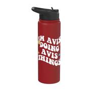 Rétro Groovy Im Avis Doing Avis Things Funny Fête des Mères Stainless Steel Insulated Water Bottle