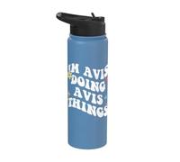 Rétro Groovy Im Avis Doing Avis Things Funny Fête des Mères Stainless Steel Insulated Water Bottle