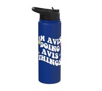Rétro Groovy Im Avis Doing Avis Things Funny Fête des Mères Stainless Steel Insulated Water Bottle